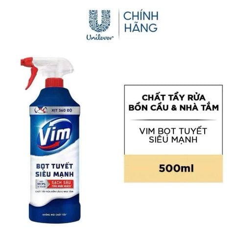Bọt tuyết Đa năng Siêu Mạnh Vim Tẩy bồn cầu và Nhà vệ sinh 500ml