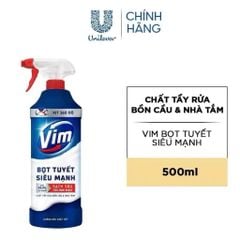 Bọt tuyết Đa năng Siêu Mạnh Vim Tẩy bồn cầu và Nhà vệ sinh 500ml