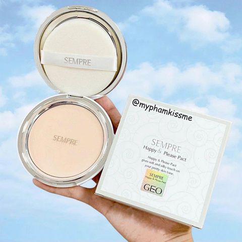 Phấn Phủ Dạng Nén Kiềm Dầu Geo Trắng Sempre Happy & Please Pact