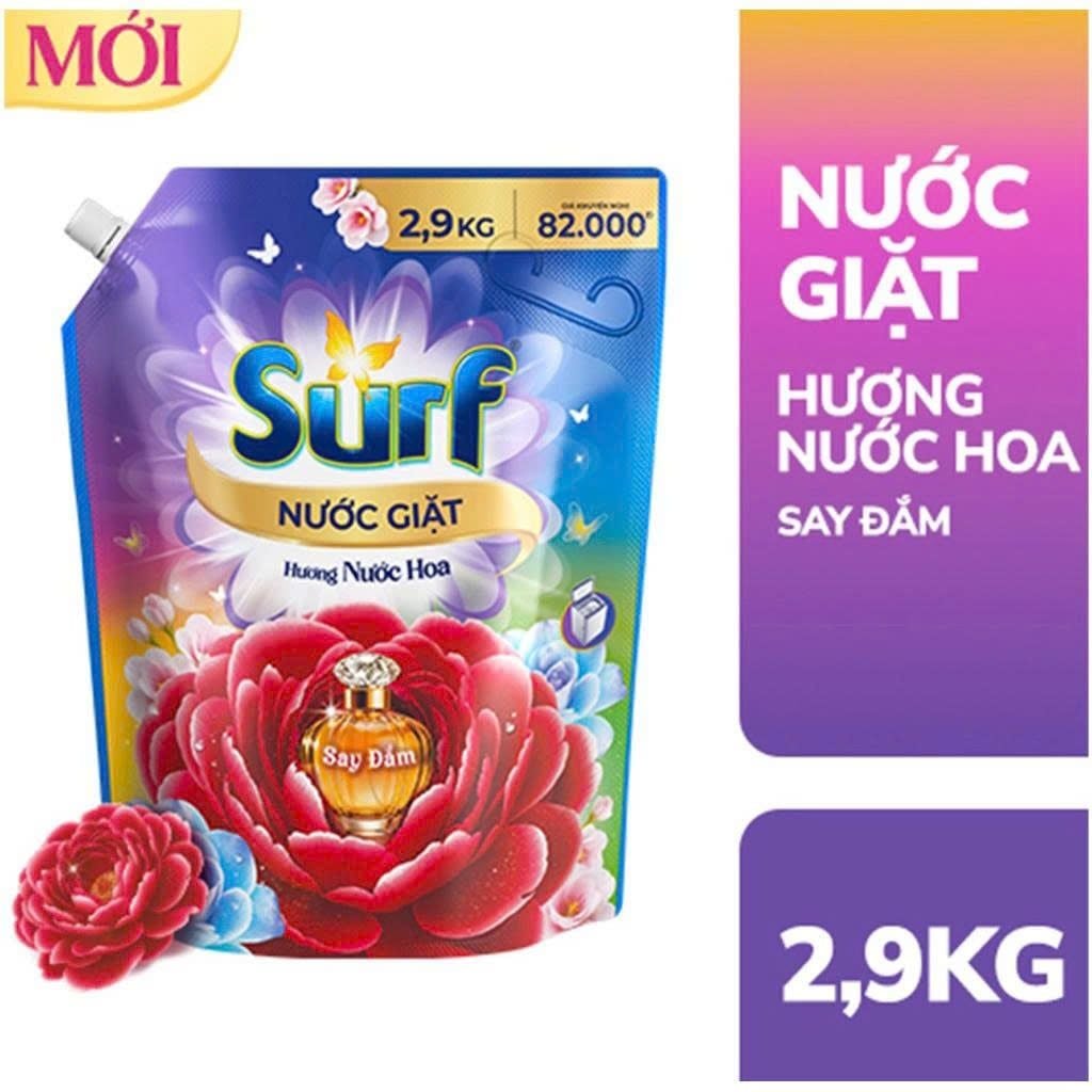 Nước giặt Surf hương Nước hoa 2.9kg/ Túi