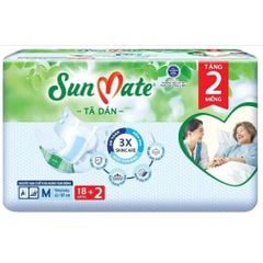 Tã dán Người già Sunmate size M18+2 eo 62-107cm