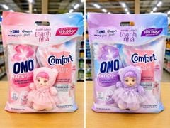 OMO NƯỚC GIẶT CỬA TRƯỚC LINH LAN 1.6KG + NƯỚC XẢ CFT THANH NHÃ 1.4L (TẶNG GẤU)