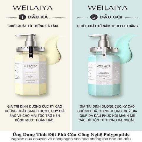 Combo Dầu Gội Xả Phục Hồi Đa Tầng Nấm Truffle Weilaiya 450ML