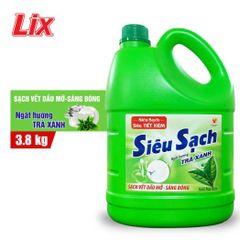Nước Rửa Chén Lix Siêu Sạch Trà Xanh Can 3.8kg
