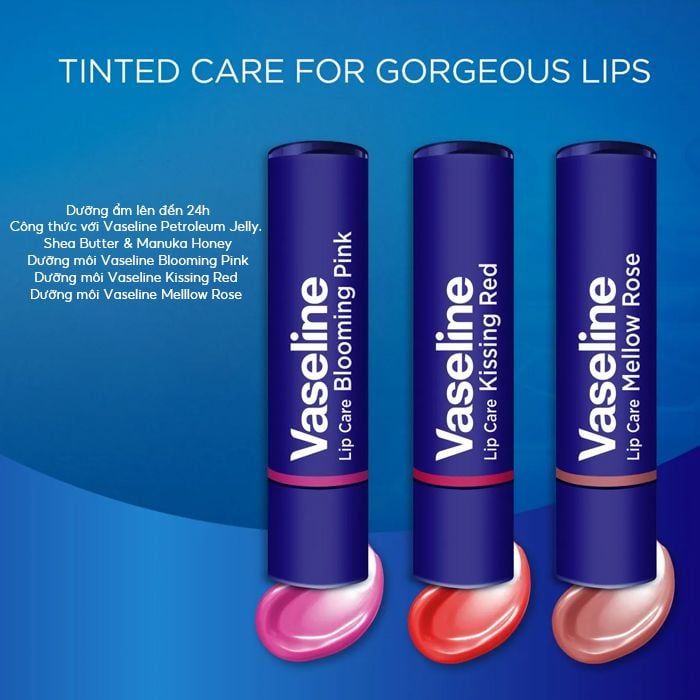 Son Dưỡng Môi Vaseline Dưỡng Ẩm Môi Mềm Mại Lip Care Colour + Care 3g
