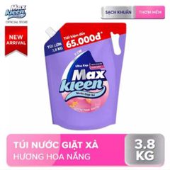 Nước giặt xả 2in1 Maxkleen 3.8kg hương huyền diệu Tặng kèm túi 600ml