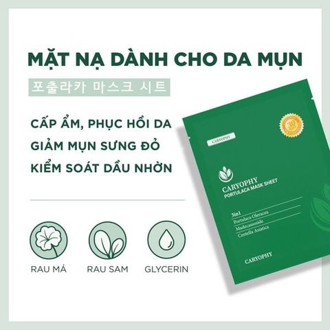 Mặt Nạ Caryophy Portulaca Làm Giảm Mụn, Thâm & Dưỡng Ẩm Da 22g