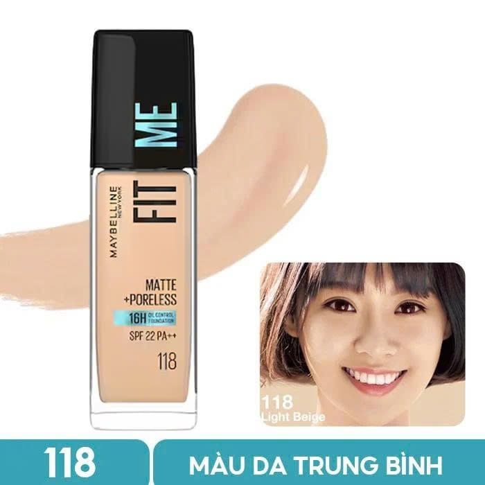 Kem Nền Maybelline Mịn Nhẹ Kiềm Dầu Chống Nắng Fit Me Matte Poreless Foundation 30ML