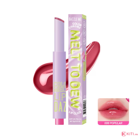 Son môi 4-in-1 DAZZLE ME Color Chrome Melt to Dew Lip Click dưỡng ẩm chống nắng căng bóng đôi môi 2g