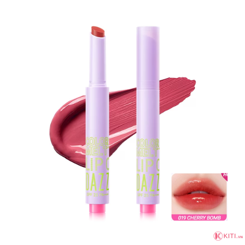 Son môi 4-in-1 DAZZLE ME Color Chrome Melt to Dew Lip Click dưỡng ẩm chống nắng căng bóng đôi môi 2g