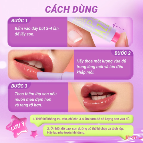 Son môi 4-in-1 DAZZLE ME Color Chrome Melt to Dew Lip Click dưỡng ẩm chống nắng căng bóng đôi môi 2g