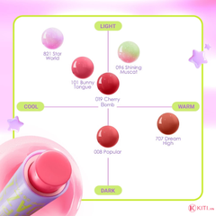 Son môi 4-in-1 DAZZLE ME Color Chrome Melt to Dew Lip Click dưỡng ẩm chống nắng căng bóng đôi môi 2g