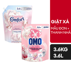 Nước giặt OMO Cửa Trên hương Mẫu Đơn Trắng và Đàn Hương 3.6kg