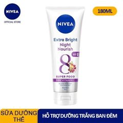 Sữa Dưỡng Thể Nivea Hỗ Trợ Dưỡng Trắng Da Ban Ngày & Đêm Extra Bright Body Serum 180ml