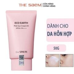 [50g] Kem Chống Nắng The Saem Kiềm Dầu, Nâng Tone Cho Da Sáng Hồng Pink Sun Cream EX SPF50+/PA++++
