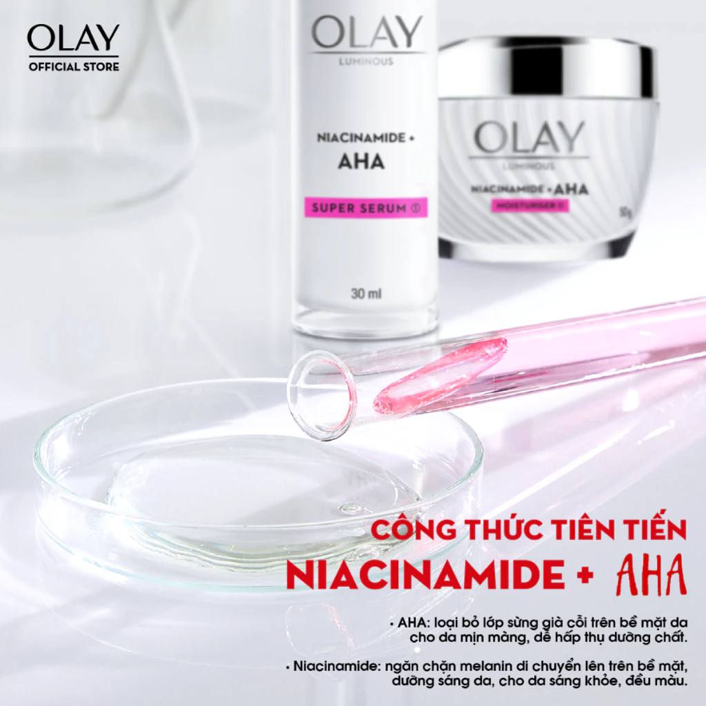 Kem Dưỡng Tái Tạo Và Ngừa Lão Hóa Olay Niacinamide Aha Luminous Niacinamide And AHA Moisturizer 50G