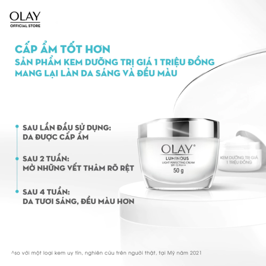 Kem Dưỡng Olay Sáng Da Mờ Thâm Nám Ngày Đêm Luminous Light Perfecting Night Cream 50g