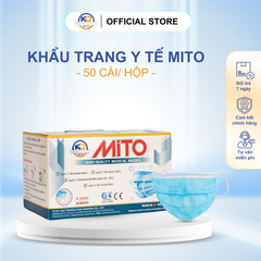 Hộp Khẩu trang Y tế Kháng Khuẩn MITO, 4 lớp màu xanh, xám, trắng, hồng