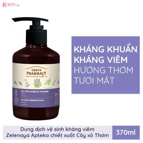 Dung dịch vệ sinh phụ nữ Green Pharmacy (Zelenaya Apteka) dạng gel lành tính, an toàn
