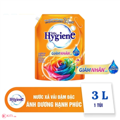 Nước Xả Vải Đậm Đặc Hygiene Hương Hoa Mẫu Đơn 3 Lít