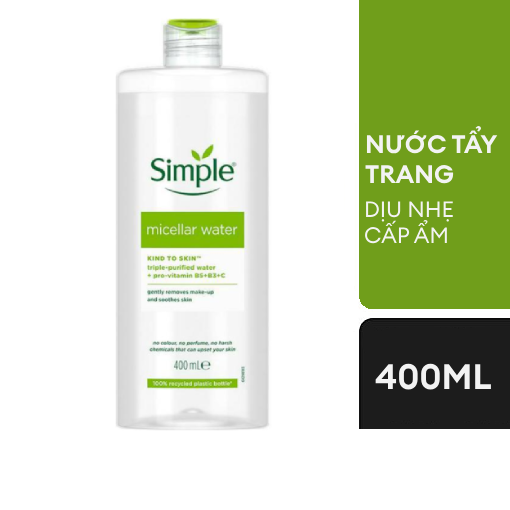 Nước Tẩy Trang Simple Làm Sạch Trang Điểm Vượt Trội (Micellar Cleansing Water)
