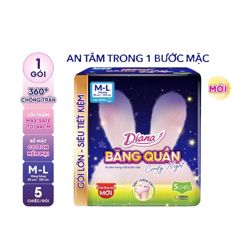 Băng Vệ Sinh Diana Dạng Quần Comfy Night size M-L