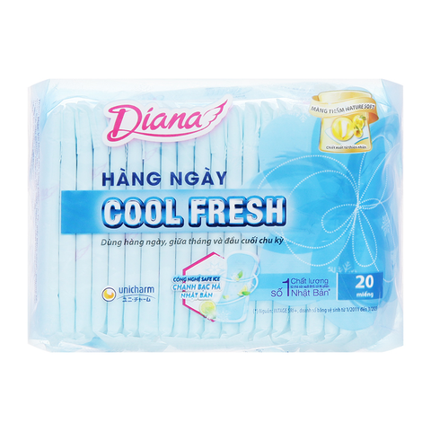 Băng vệ sinh hàng ngày Diana Sensi Cool Fresh 20 miếng (Xanh)