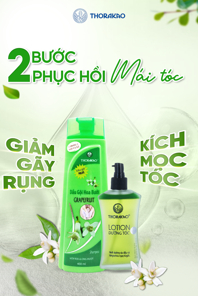 Dầu Gội Hoa Bưởi Giúp Giảm Rụng Tóc, Hỗ Trợ Mọc Tóc Thorakao 400ml