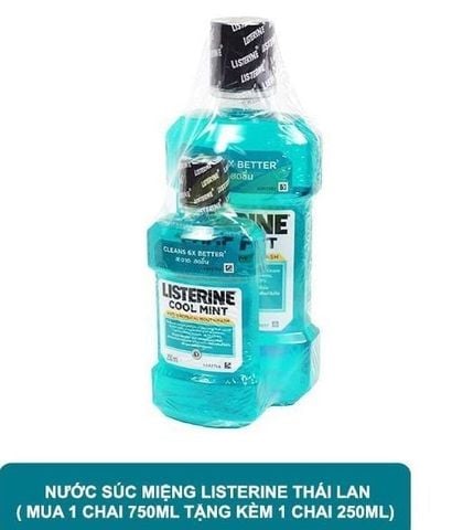 Nước Súc Miệng Listerine Cool Mint 750ml (Tặng chai 250ml)