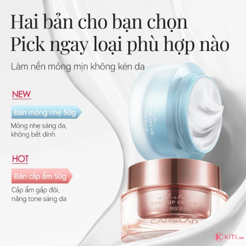 [Mini Size 5g] Kem Nâng Tone CARSLAN Kem Lười, Tone Up Cream Dưỡng Ẩm Mỏng Nhẹ