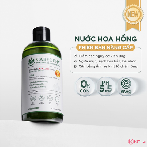 Nước Hoa Hồng Caryophy Ngừa Mụn Kiềm Dầu Giảm Thâm 300ml