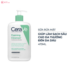Sữa Rửa Mặt CeraVe Foaming Facial Cleanser Cho Da Dầu/Thường [xanh ngọc]