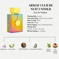 Nước Hoa Armaf Club De Nuit Untold EDP 105ml Chính Hãng ( Dupe MFK 540 EDP )