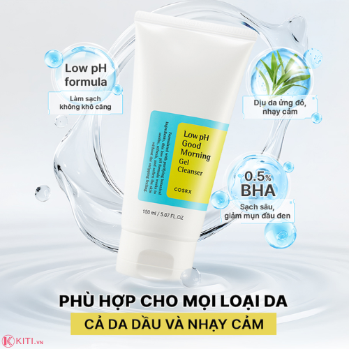 Gel Rửa Mặt Cosrx Tràm Trà Low pH Good Morning Gel Cleanser 150ml