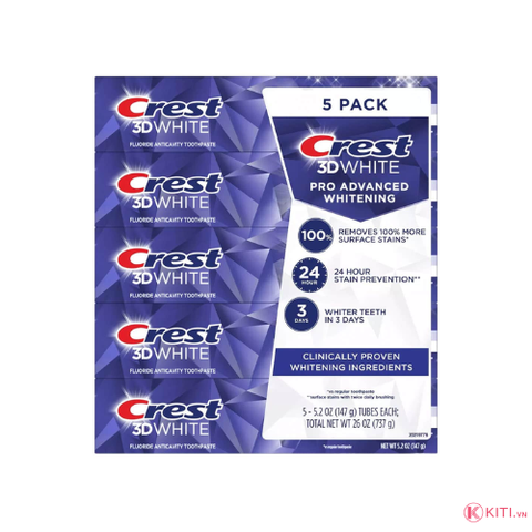 Kem đánh răng Crest 3D White Pro Advanced Whitening 147g