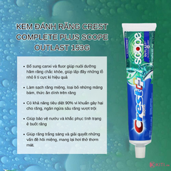 Kem Đánh Răng Crest Complete Plus Scope Outlast 153g