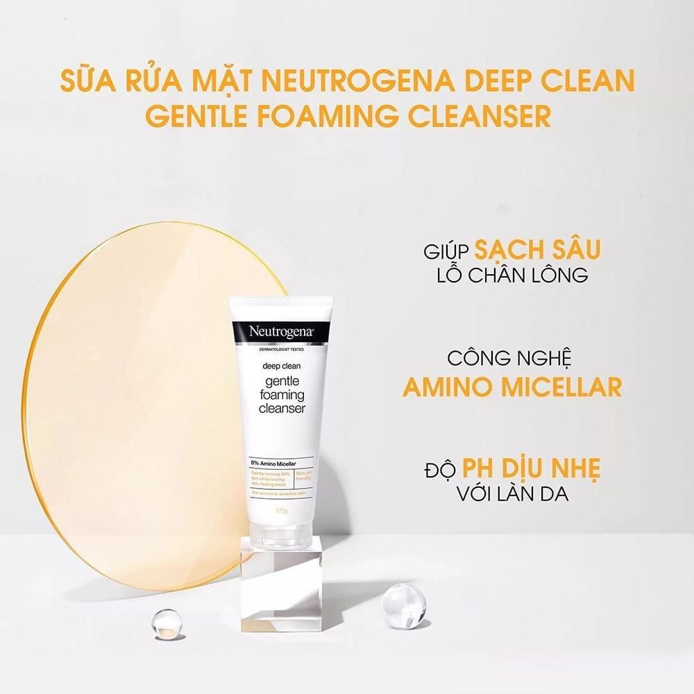 Sữa Rửa Mặt Neutrogena Deep Clean Gentle Foaming Cleanser 100g