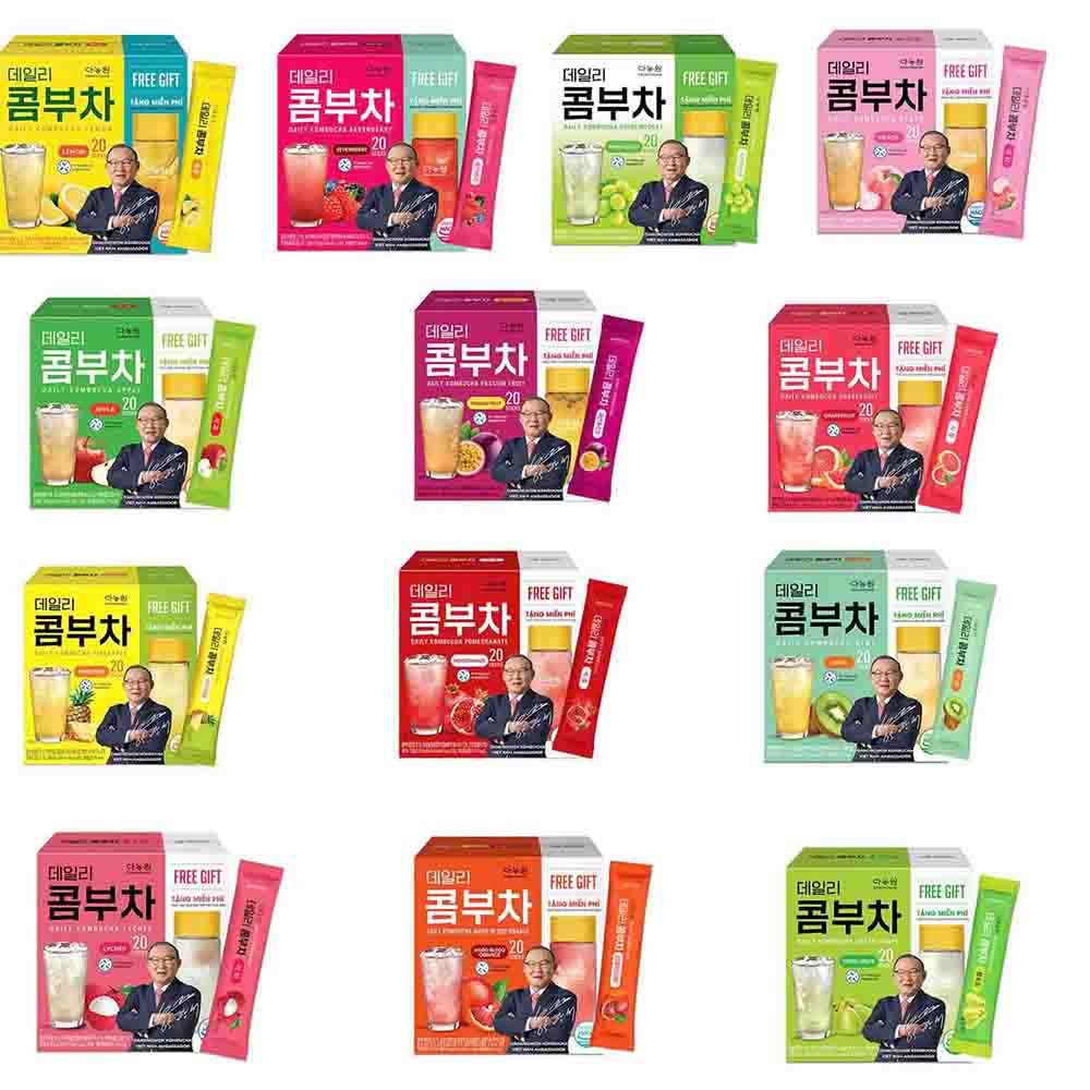 Trà Kombucha Danongwon Daily Hàn Quốc hộp 20 gói kèm bình nước