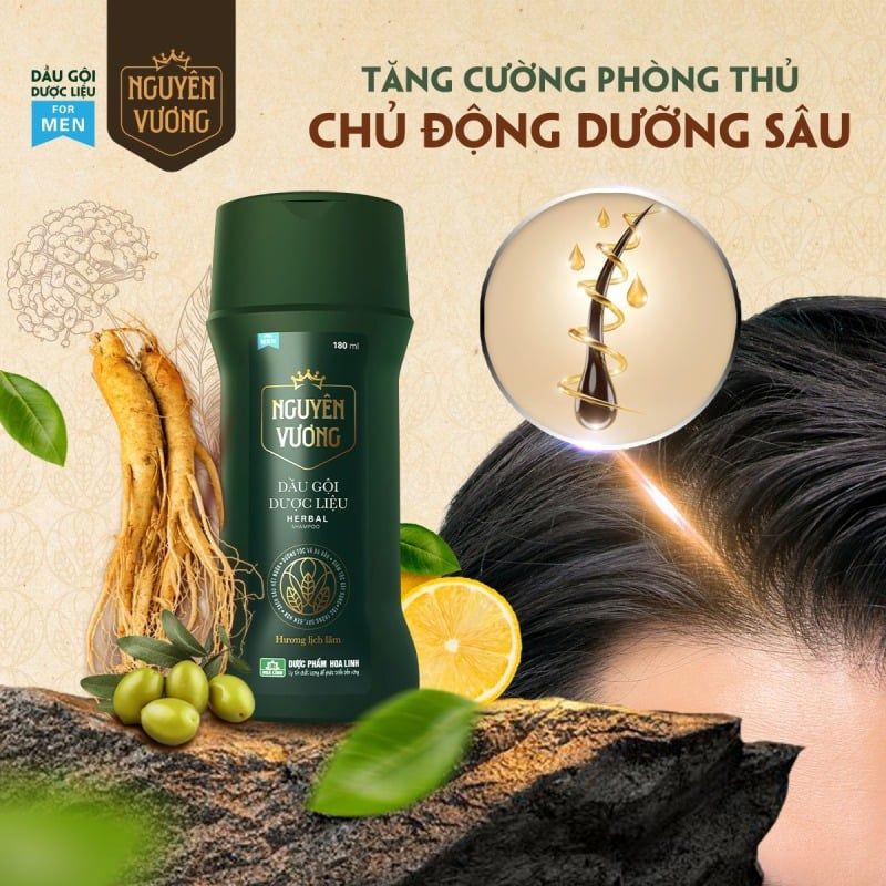 Dầu Gội Dược Liệu Nguyên Vương Hương Lịch Lãm 260G (XANH LÁ)