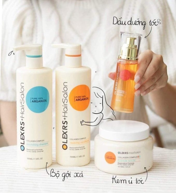 Set Gội Xả Olexrs Argan Oil Collagen Hair Salon