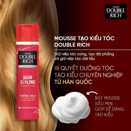 Mousse Tạo Kiểu Tóc Double Rich Giữ Nếp Tự Nhiên 150ml