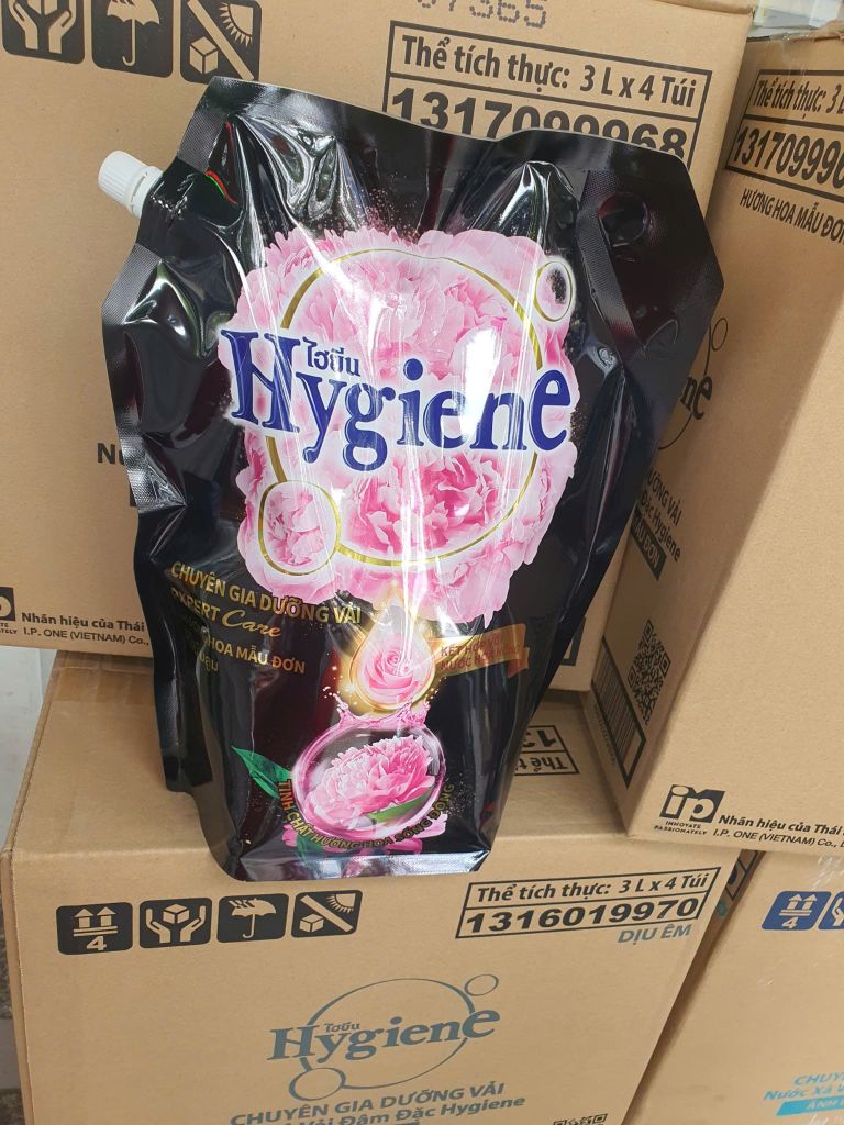Nước Xả Vải Đậm Đặc Hygiene Hương Hoa Mẫu Đơn 3 Lít