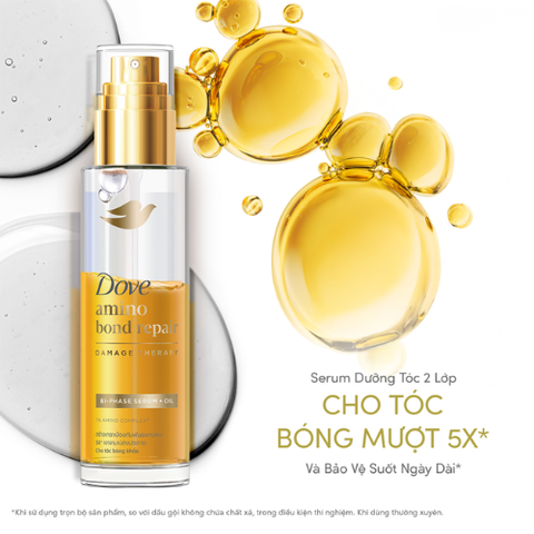Serum Dưỡng Tóc Dove 2 Trong 1 Cho Tóc Bóng Mượt 77ml [Amino Bond Repair Bi-phase Serum + Oil]