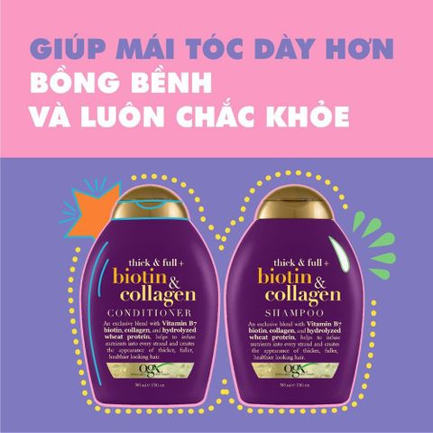 Bộ dầu gội xả Biotin Collagen OGX 385ml