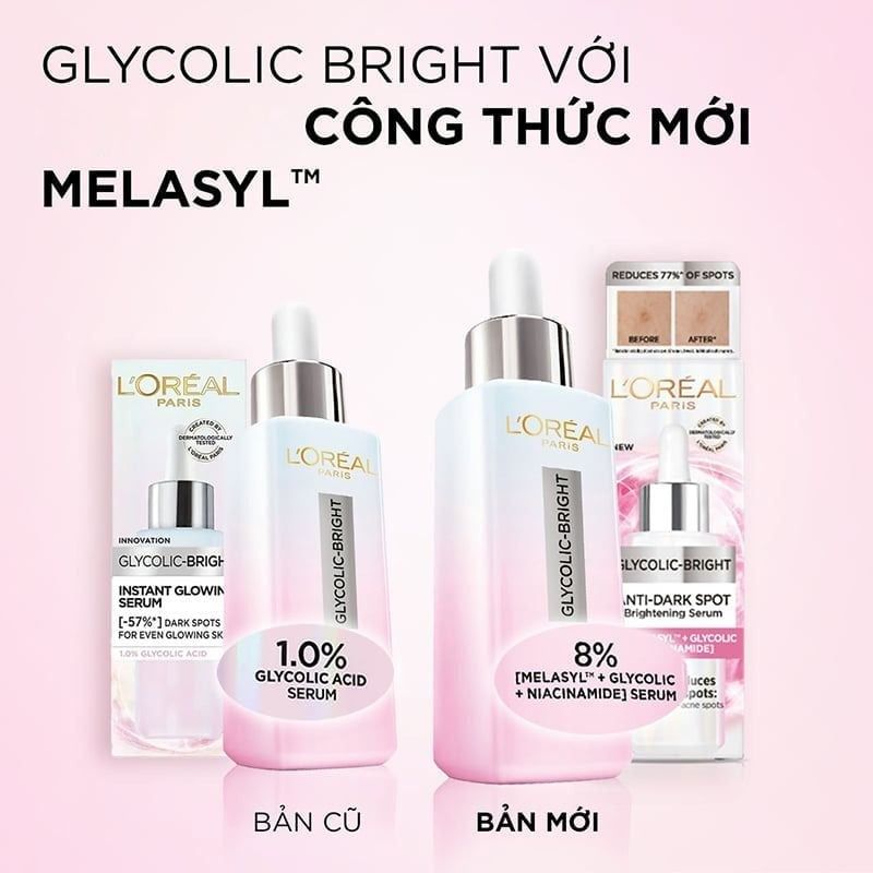 Serum L'oreal Tinh Chất Mờ Thâm Nám Glycolic-Bright Instant Glowing Serum 30ml
