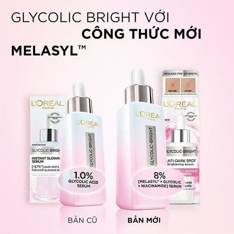 Serum L'oreal Tinh Chất Mờ Thâm Nám Glycolic-Bright Instant Glowing Serum 30ml