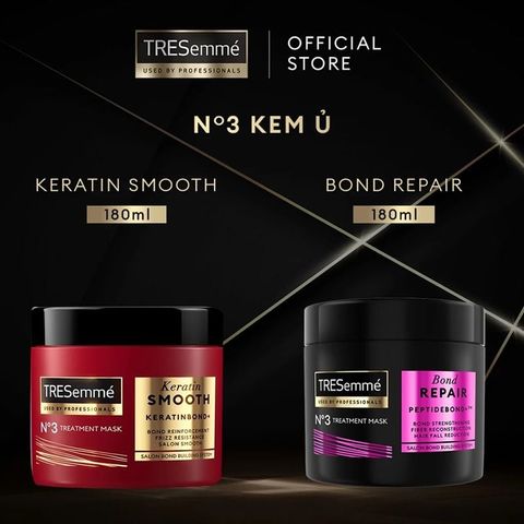 Kem Ủ Tóc TRESemmé Vào Nếp Mượt Mà Keratin Smooth Salon-Quality Treatment Mask 180ml