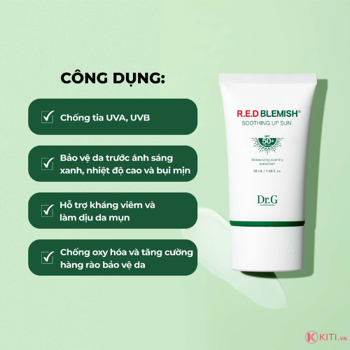 [Mini 20ml] Kem chống nắng phổ rộng cho da mụn Dr.G R.E.D Blemish Soothing Up Sun SPF50+ PA++++