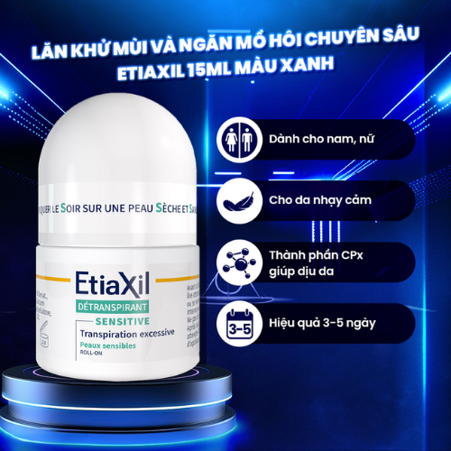 Lăn Khử Mùi Etiaxil Détranspirant Aisselles Peaux Sensibles 15ml