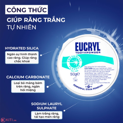 Bột Tẩy Trắng Răng EUCRYL Toothpowder 50g Chính Hãng Anh Quốc